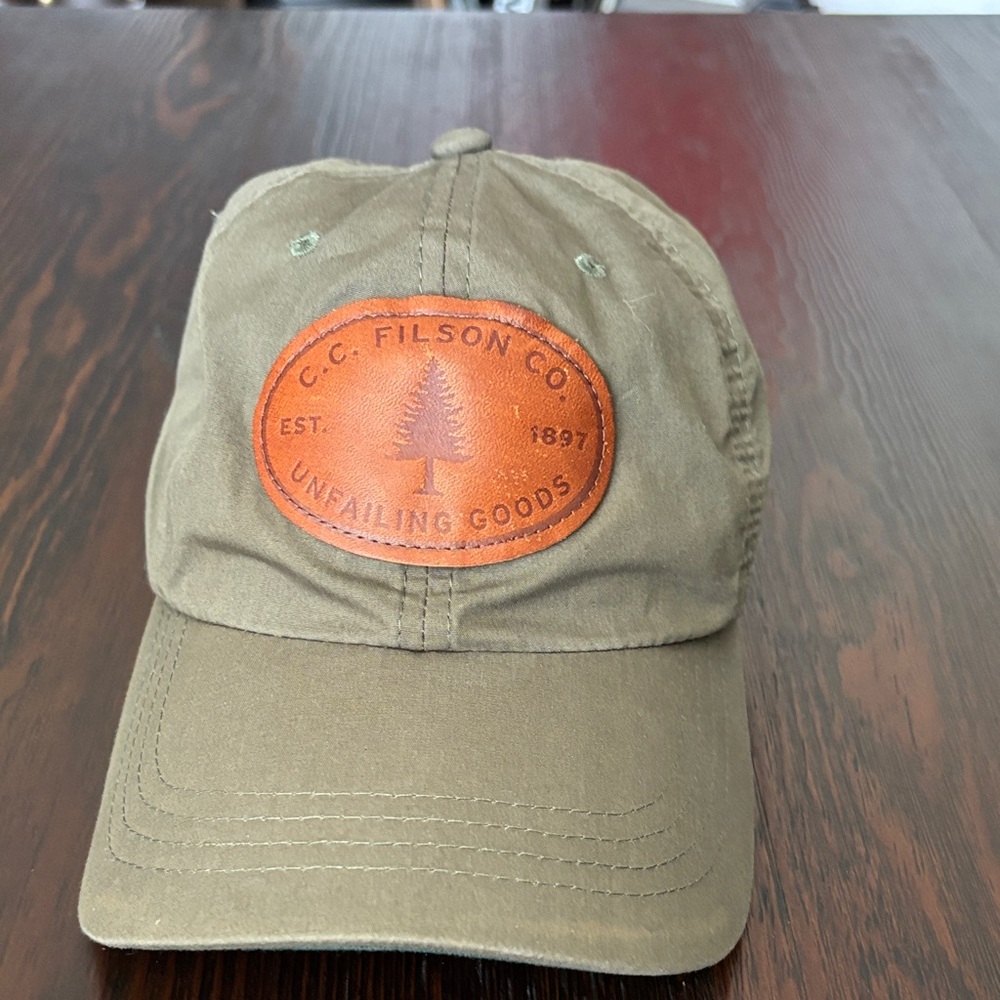Filson Hat with Brown Leather Patch